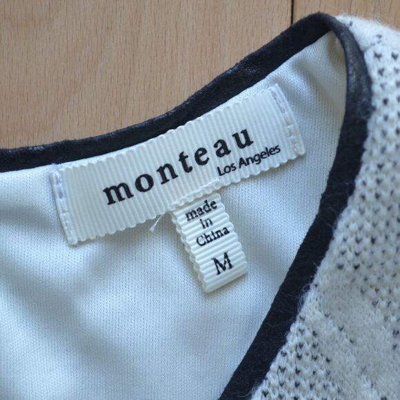 Monteau Dress Summer Dress Size Medium (Women's) White and Black Short Dress - Picture 3 of 4